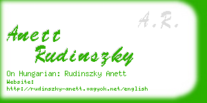 anett rudinszky business card